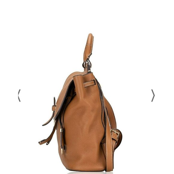 Michael Kors Romy Acorn Brown Tan Brown Pebbled Leather Medium Backpack - Picture 9 of 16